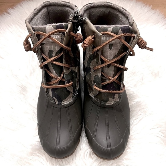 NWB Sperry Syren Gulf Camo Driftwood Waterproof Rubber Duck Boot Various Sizes. - Picture 3 of 7